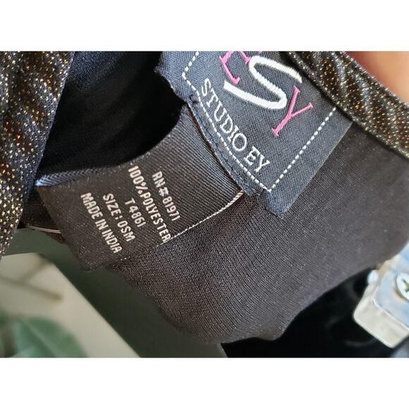 ESY Studio EY Kaftan Dress Womens OSM Black Shimmer African Dashiki Embroidered - Picture 2 of 16